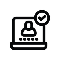 verified account line icon. Clean and minimalist vector icon for websites, mobile apps, presentations, and logos. Fully scalable and customizable for any project.