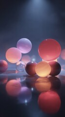 Colorful spheres with soft reflections creating an artistic abstract background in a modern artistic setting with smooth textures and vibrant hues