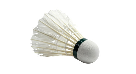 Isolated White Badminton Shuttlecock with Green Accents © Laura