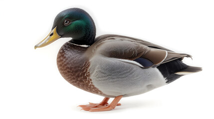 Obraz premium Male Gadwall Duck Isolated on White