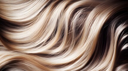 Naklejka premium Luxurious Blonde Hair Waves Background Texture