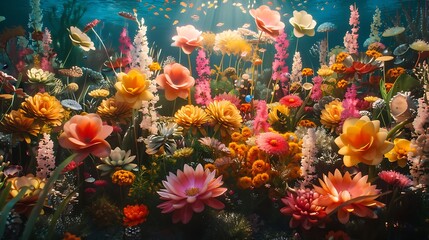 Peaceful Subaquatic View with a Fish in Focus