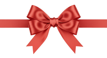 Isolated Red Satin Ribbon Bow