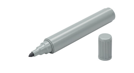 Isolated Light Blue Marker with Cap Beside