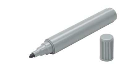 Isolated Light Blue Marker with Cap Beside