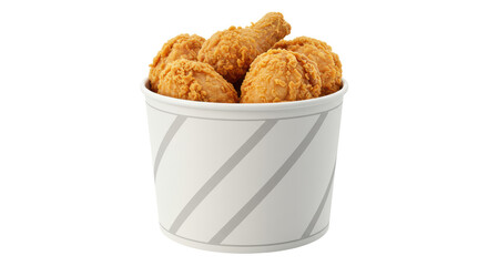 Isolated Bucket of Crispy Fried Chicken