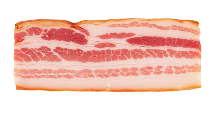 Isolated Slice of Delicious Streaky Bacon
