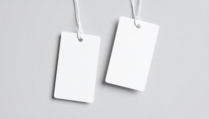 blank price tags mockup on white background 