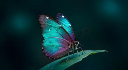 Floating Butterfly in Surreal Sky