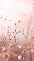 Soft and Delicate Pink Floral Arrangement with Lovely Buds in a Dreamy Background for Romantic and Serene Atmosphere