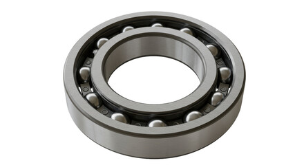 Isolated Metallic Ball Bearing Close-up
