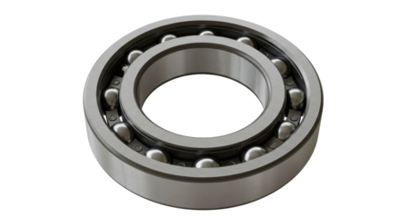 Isolated Metallic Ball Bearing Close-up