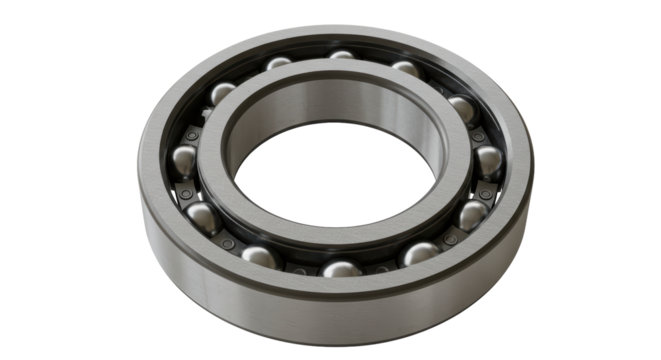 Isolated Metallic Ball Bearing Close-up