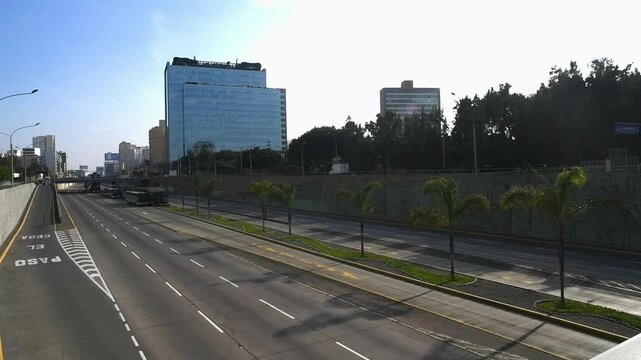 empty city and hightway(via expresa) with not people and car durant,covid 19 virus miraflores city lima peru,not car,not people,america souh america