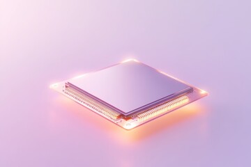 Futuristic microchip technology in soft pastel colors for modern design