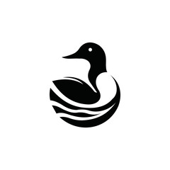 loon vector, black, cute, abstract, modern