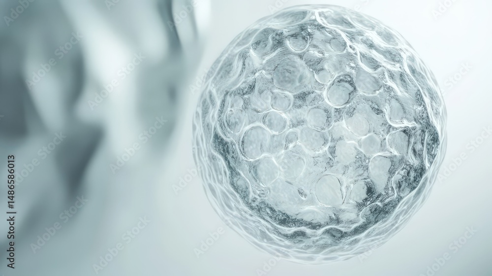 Poster close-up view of a spherical cell structure.