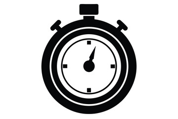 Black stopwatch icon indicates one second on a white background for simple timing needs