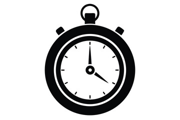 Isolated monochrome stopwatch shows time with precision and clarity on a clean background