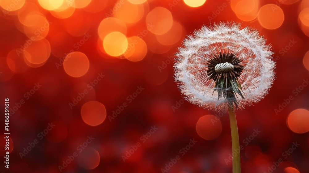 Aufkleber a table supports a dandelion, which is positioned near a puddle of water and a hazy background