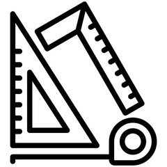 Measuring Tape mini illustration black outline icon, use for civil engineering, industry, construction, UI, UX kit, app and web development, digital or print.