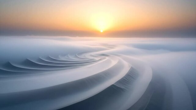 Sunrise Over Misty Hillscape