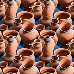 terracotta pottery in daylight