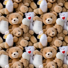 teddy bears cuddling in sweet arrangement