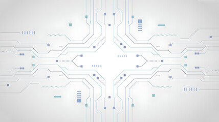 digital illustration of a circuit board design with a symmetrical layout