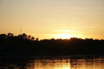 nature, lake, clouds, evening