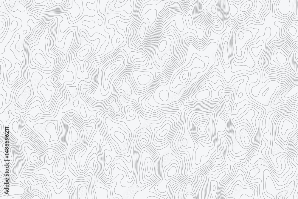 Poster modern topo minimalist abstract topographic map design featuring contour wavey lines on a white back