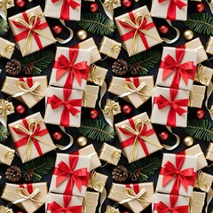 Naklejka premium wrapped gifts and festive flourishes