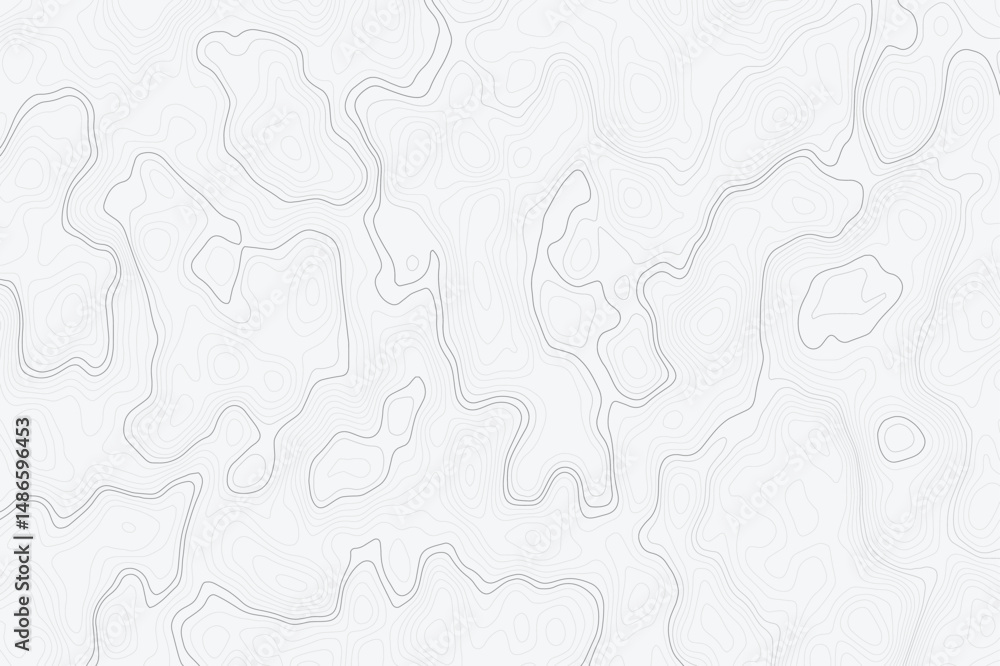 Poster modern topo minimalist abstract topographic map design featuring contour wavey lines on a white back