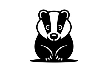 Cute badger vector illustration animal drawing
