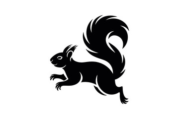 Black squirrel silhouette vector graphic design