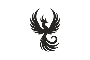 Phoenix bird rising logo design vector illustration