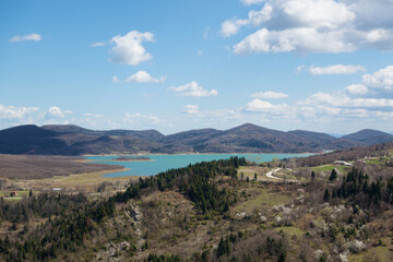 Wonderful scenery around the artificial Plastira lake, Karditsa, Greece