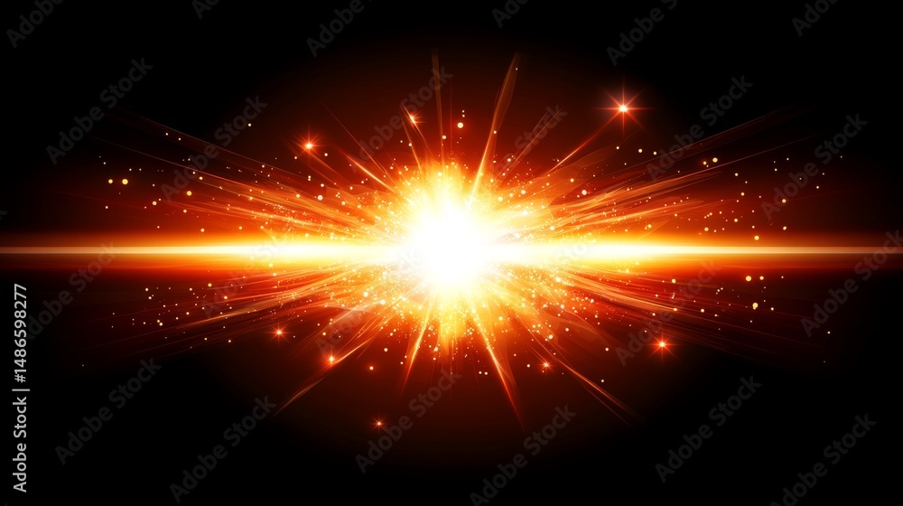 Poster a dazzling array of tiny white and yellow stars shines brightly against a dark canvas, dominating th