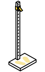 Simple and cute isometric line art illustration of a height meter
