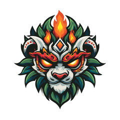 Vector esports logo featuring a lion head with vibrant colors and intricate design for competitive gaming branding