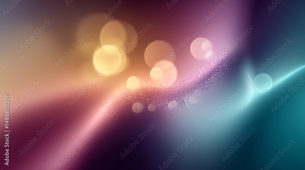 Poster dreamy abstract gradient with bokeh lights and glittering particles