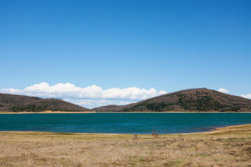 Wonderful scenery around the artificial Plastira lake, Karditsa, Greece