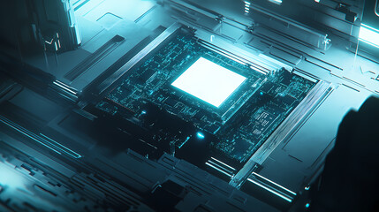 Advanced Computer Chip Technology Illustration