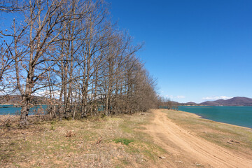 Wonderful scenery around the artificial Plastira lake, Karditsa, Greece