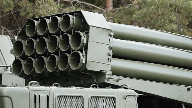 Full package of Uragan missiles - multiple launch rocket system (MLRS) 