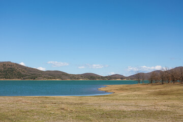 Wonderful scenery around the artificial Plastira lake, Karditsa, Greece
