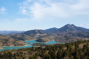 Wonderful scenery around the artificial Plastira lake, Karditsa, Greece