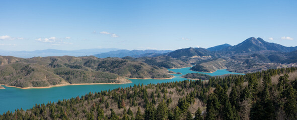 Wonderful scenery around the artificial Plastira lake, Karditsa, Greece