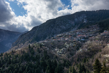 The beautiful Karitsa village in lake Plastira area, Karditsa, Greece