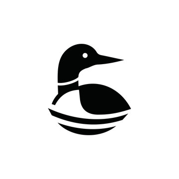 loon vector, black, cute, abstract, modern